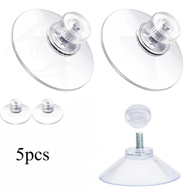 5/10 Suction Cups with Screw Plastic Suction Cup Holder PVC Suction Cups with Screw Nuts Suitable for Bathroom Windows and Car Sunshades