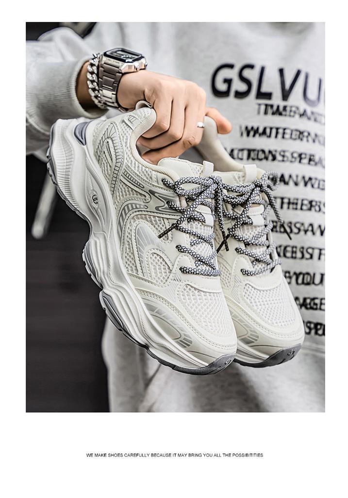 Men S Breathable Mesh Thick Sole Sport Casual Dad Shoes