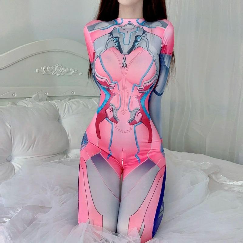 Cosplay Sexy Zentai Oblek Žena Kombinéza Superhrdina Zentai Kostým Rozkrokový Body Oblečení Kočičí oblek Wetlook Fetiš