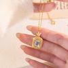 S925 Silver Vintage Pendant Necklace, Natural Garnet Topaz Choker for Women