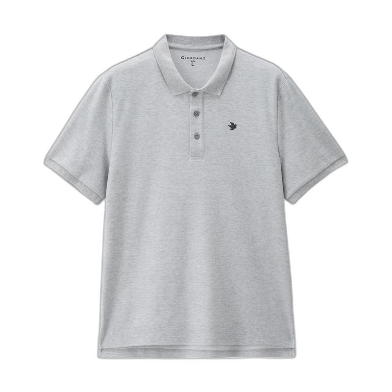 GIORDANO Men's Cooling Sun Protection Dove Embroidered Polo Shirt