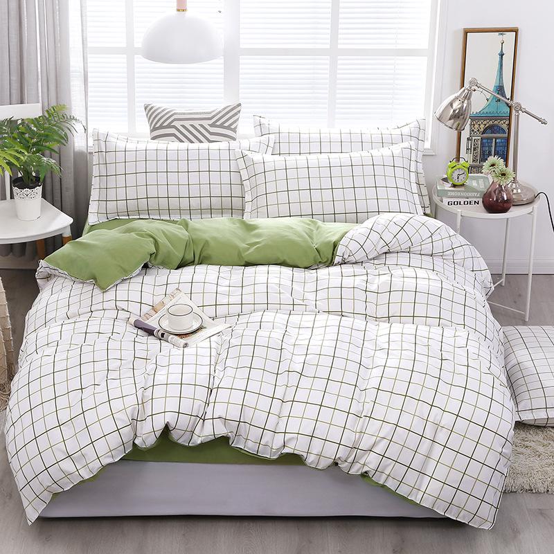 Simple aloe vera cotton four-piece set three-piece set quilt cover bed sheet human bedding