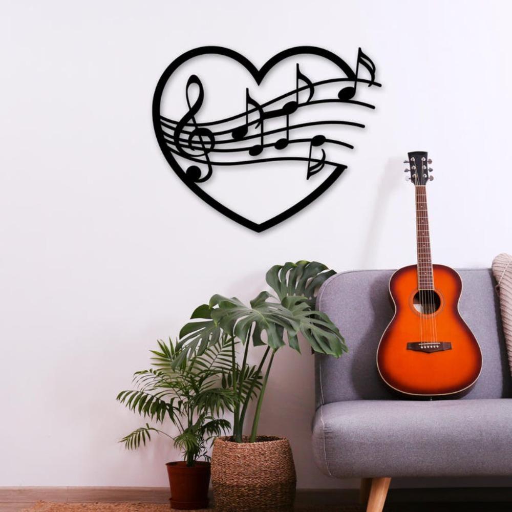 Wrought Iron Music Note Heart Wall Art Home Decor Gift