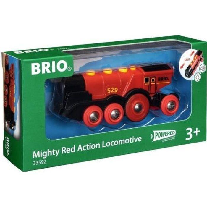 BRIO Battery-Powered Red Powerful Locomotive - Wooden Train Set - Ravensburger - Ages 3 and Up - 33592