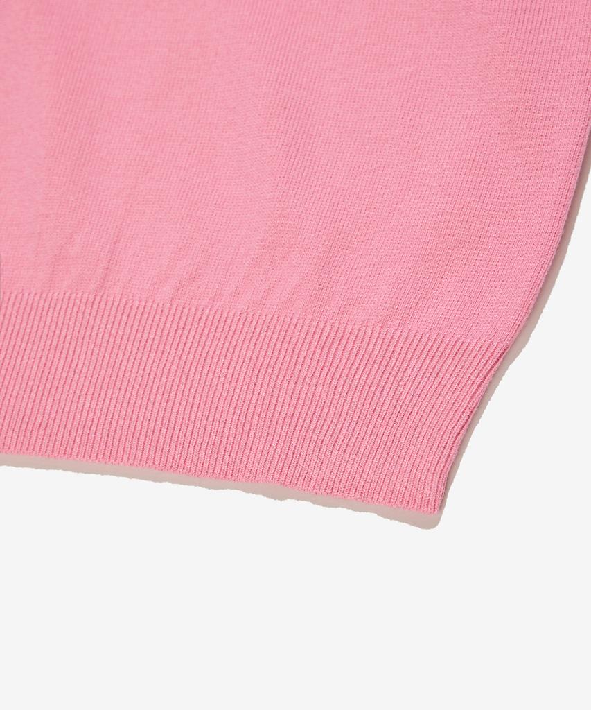 Seutaendeuobeo Crop Round Neck Knit [Dusty Rose]