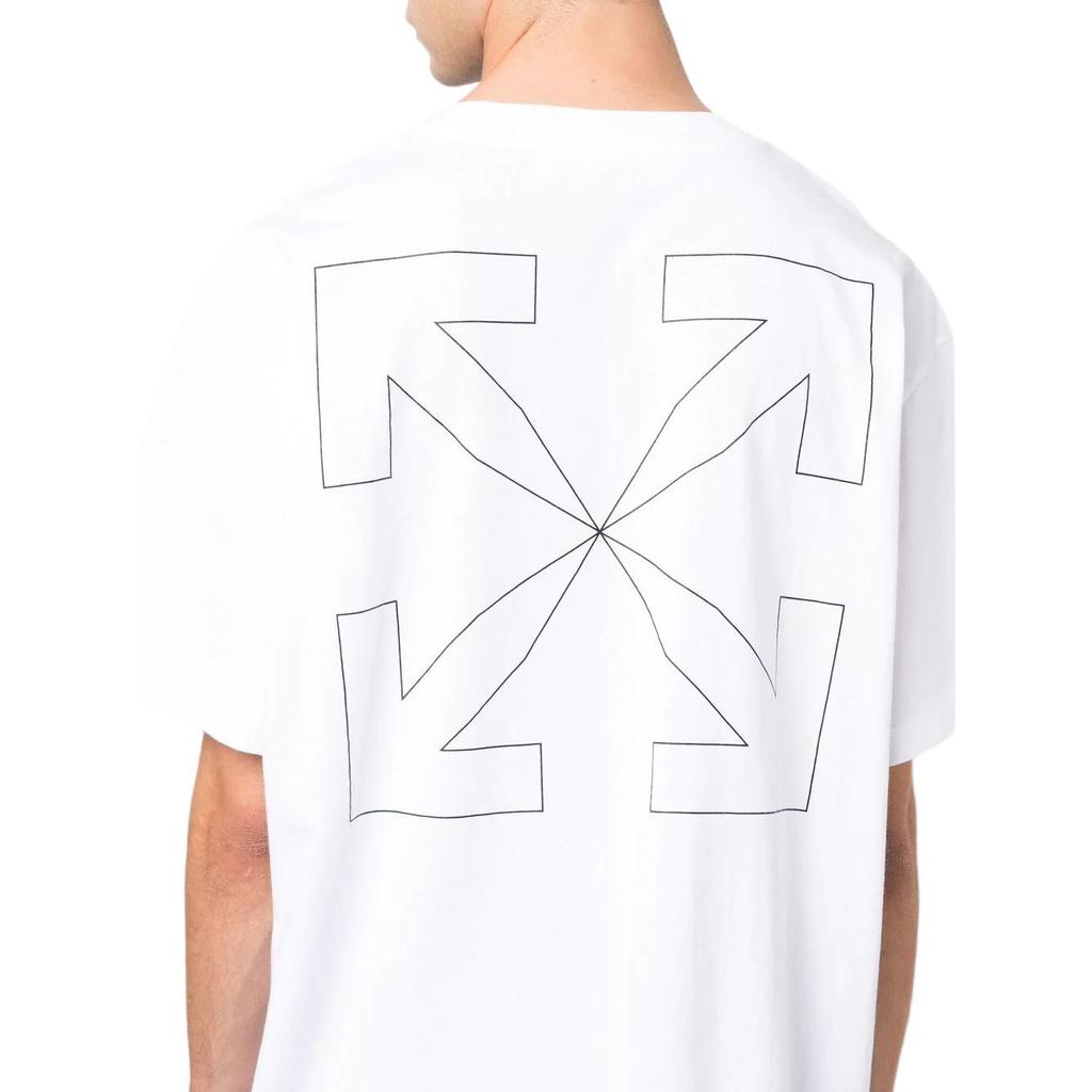 Off-White Arrows Logo Print Tee White Men Tops OMAA038C99JER0080110