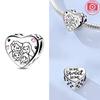 Authentic Original Pink Love Heart Pendant Bead Component Blue Key Bead Components Compatible With Bracelet High Quality Fine Jewelry Charm Bead