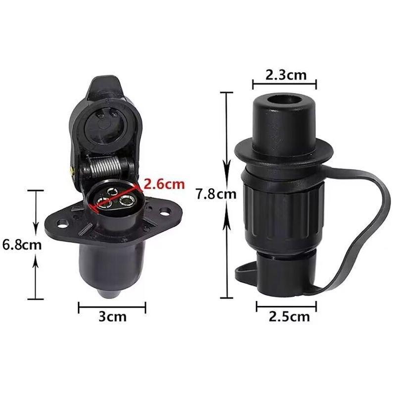 Tomada de Reboque de 12V com 3 Pinos Conector de Plugue Plano Plástico Conector de Cabo para Carro Europeu Tomada Plugue de Alimentação para Reboque Caminhão
