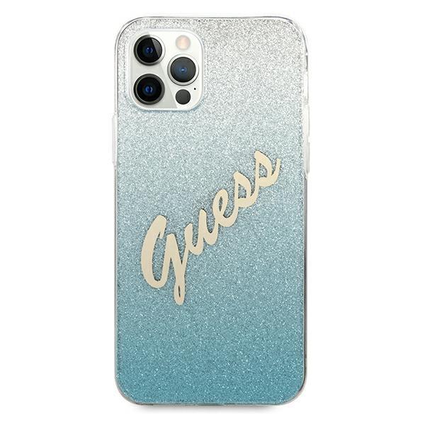 Guess Guhcp12Mpcuglsbl Iphone 12/12 Pro6,1 Niebieski/Blue Hardcase Glitter Gradient Script