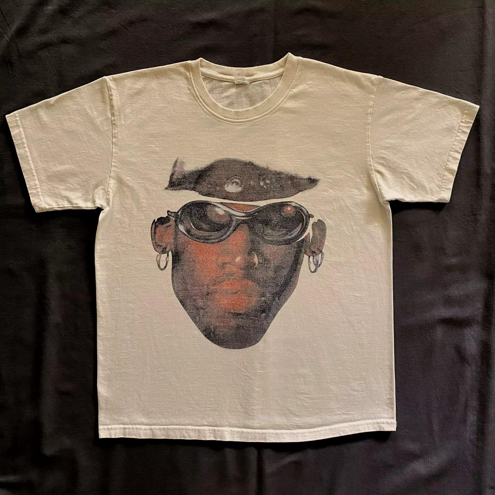 Dennis Rodman Face Graphic T Shirt Mens Y2K Vintage Style Streetwear Tee S-3XL 4XL