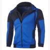 Felpe con cappuccio da uomo a contrasto di colore con zip, felpe casual a maniche lunghe, cappotti con cappuccio a doppia zip, top spessi slim fit