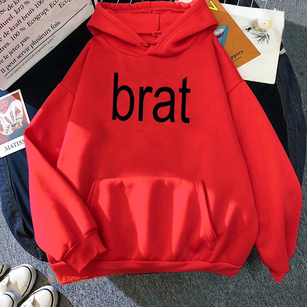 Charli XCX Brat Green Hoodies 2024 Album Graphic Printing Sweatshirts Streetwear Roupas Femininas Long Sleeve Women Sudaderas