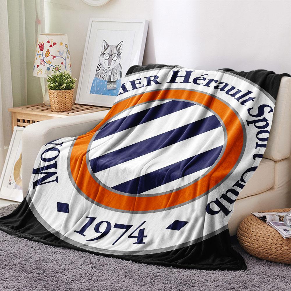 Montpellier HSC Logo FlAannel Blanket, High Quality Comfortable for All Seasons, Home Decor, Warmth and Comfort