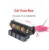 Kit cutie de relee pentru siguranțe pentru barcă de 12 V, 15 căi, 4 relee, ansamblu multi-circuit, suport pentru siguranțe cu 15 fante, cu relee, siguranțe pentru camion auto auto