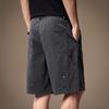 High-end American Retro Pure Cotton Washed Splicing Shorts Men's Summer New Loose and Old Straight Five-point Pants