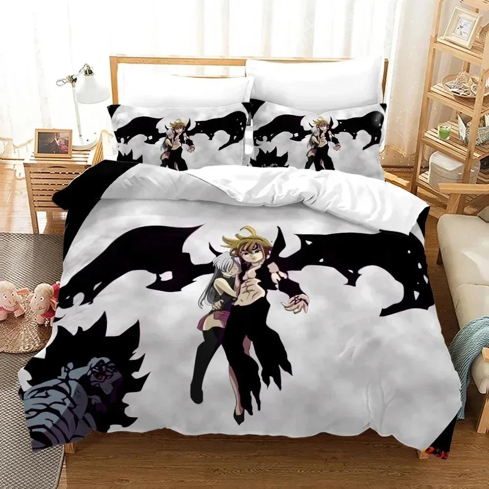 The Seven Deadly Sins Bedding Set Duvet Cover Sheet Printed Bed Set Pillowcase Bed Full Queen King Size Comforter Bedroom