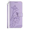 For Samsung Galaxy S26 Ultra Case Wallet Stand Lotus Imprint Leather Phone Cover with Wrist Strap