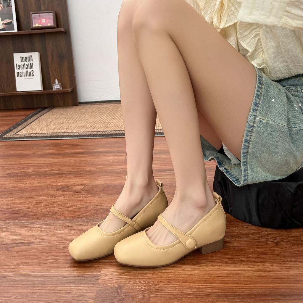 Mary Jane shoes women's outer wear advanced sense inner height increase soft sole French sweet girl style uniform high heels women's versatile single