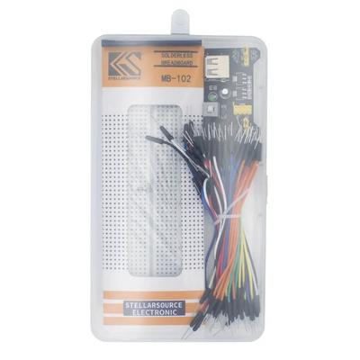 3.3V/5V MB102 Breadboard Power module+MB-102 830 Points Solderless Prototype Bread Board Kit +65 Flexible Jumper Wires