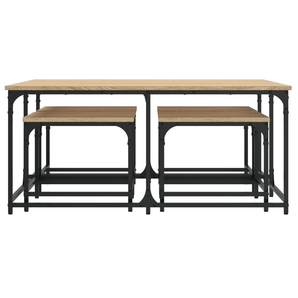 Coffee Tables, Nestable, 5 Pcs, Sonoma Oak