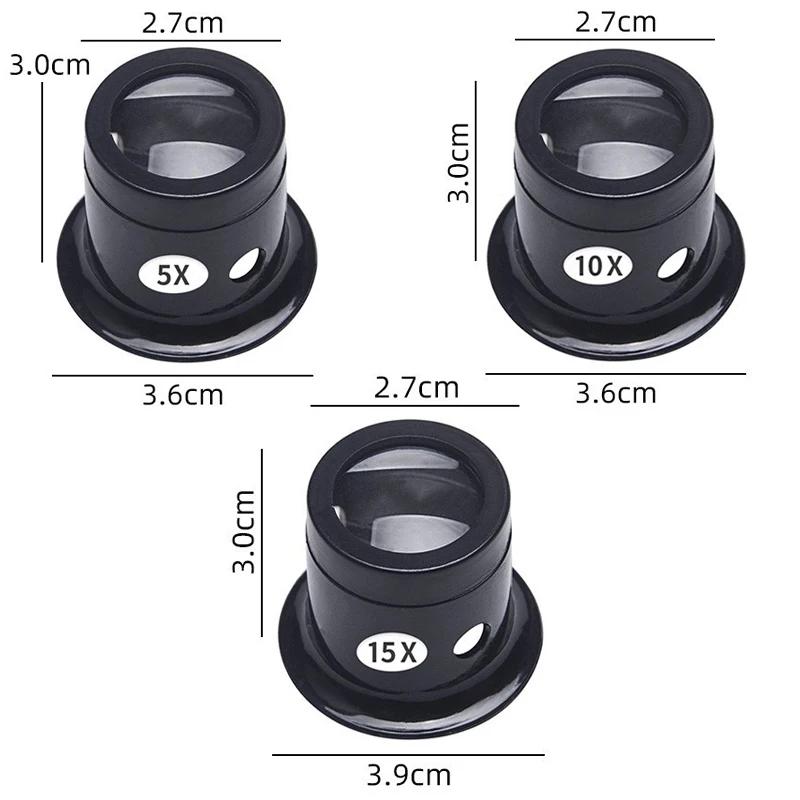 4Pcs Watch Magnifier Tool Eye Loupe Loop Magnifier Magnifying Glass Jewelry Magnifying Tools