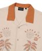 Syupeodeulai Palm Tree Open Collar Pattern Shirt Light Beige