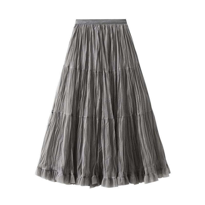 Gonne in Tulle da Donna A Line Fairy a Strati Midi Vita Alta Elastica Gonna Lunga Stratificata Fluida Svasata Tutù Gonna da Donna in Rete Vita Alta Maxi Gonne