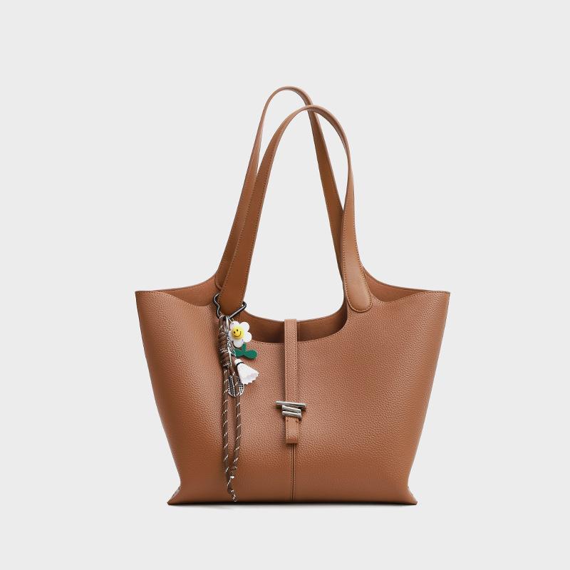 2025 Early New Style Cowhide Leather Fashion Shoulder Bag Large Capacity Casual Handheld Single-Shoulder Real Leather Women's Bag