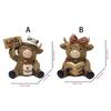 Coffee Highlands Cow Figurines Farmhouse Decors,Resins Animal Statue Table Ornament Garden Bookshelfs Decors Calf Lover