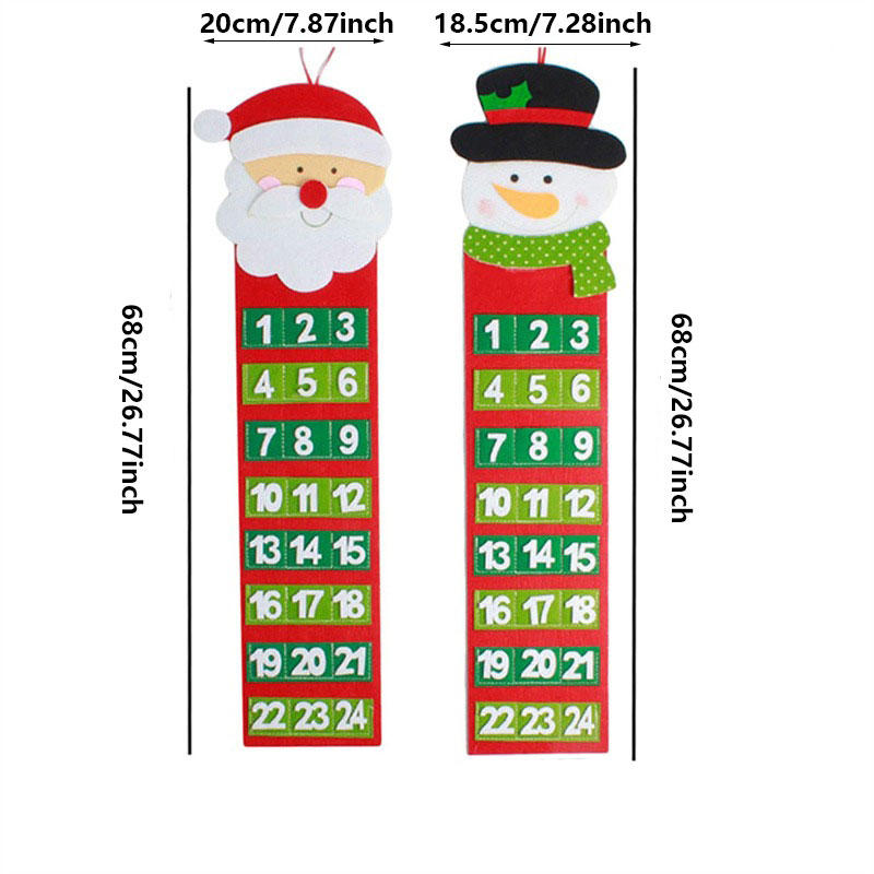 Weihnachtsmann Schneemänner Weihnachten Adventskalender Tür Wand Fenster Deko Hängende Weihnachtsfeier Zubehör Weihnachtsgeschenk