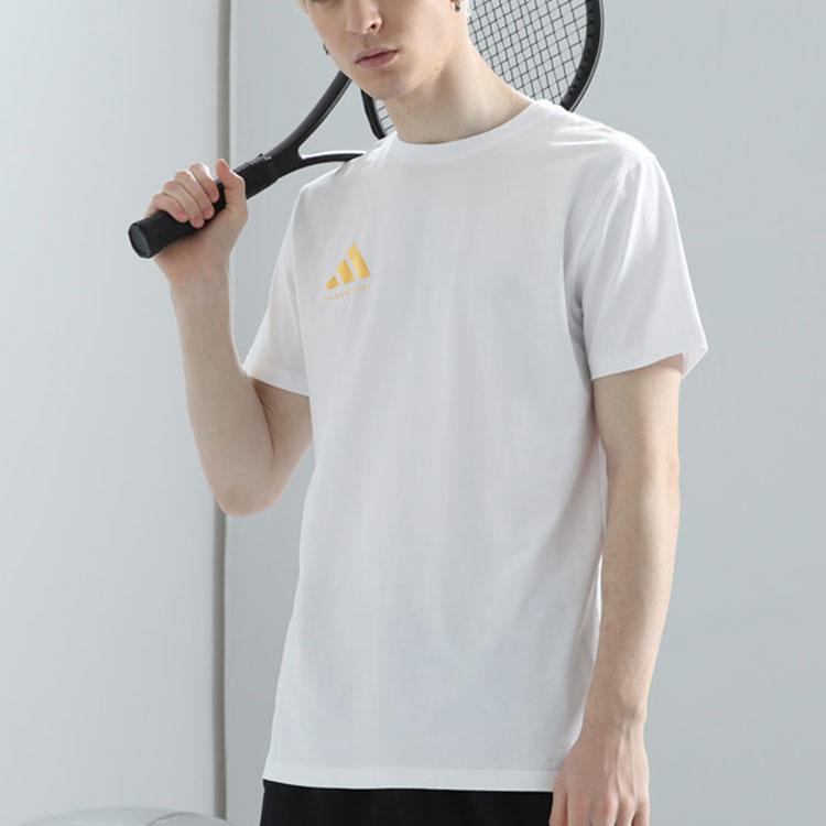 Adidas SS24 Printed Logo Comfortable Breathable Lightweight Sports Running Quick-Dry Crew Neck Short Sleeve T-Shirt Unisex Tops White ADICLTS24CTK-WG