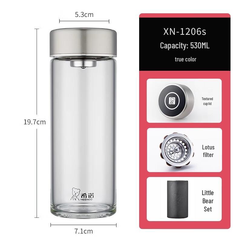 Heenoor 530ml Single-Layer Glass Tea Cup