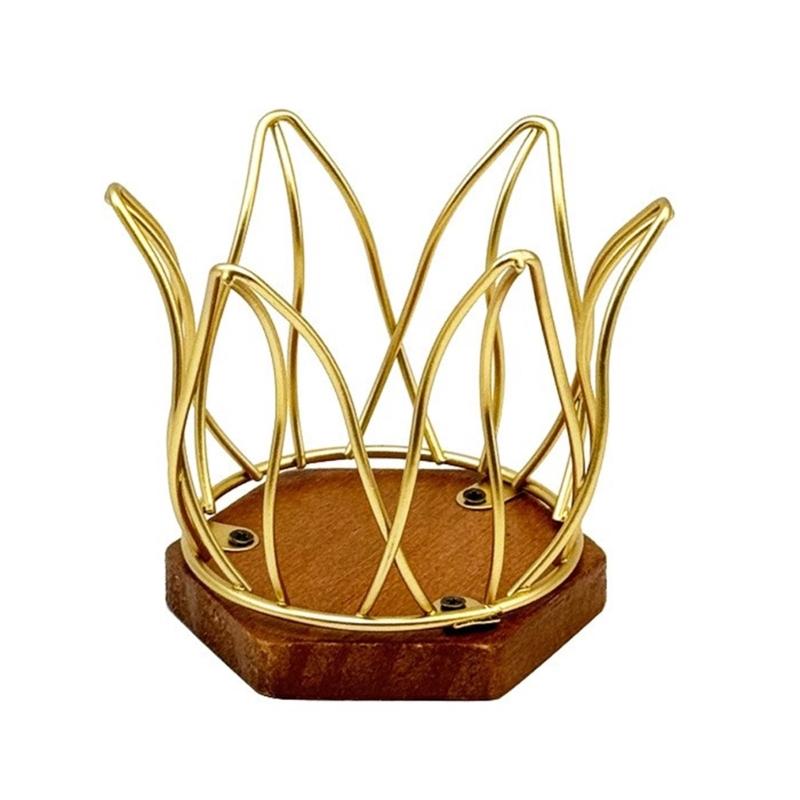 

Large Capacity Coffee Pods Holder Spacious Coffee Pods Basket Iron and Wood Pods Organizers for Kitchen Decors 1 золотой