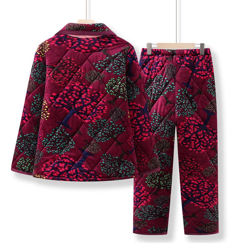 YUZHAOLIN Women's Thickened Coral Fleece Winter Homewear Set