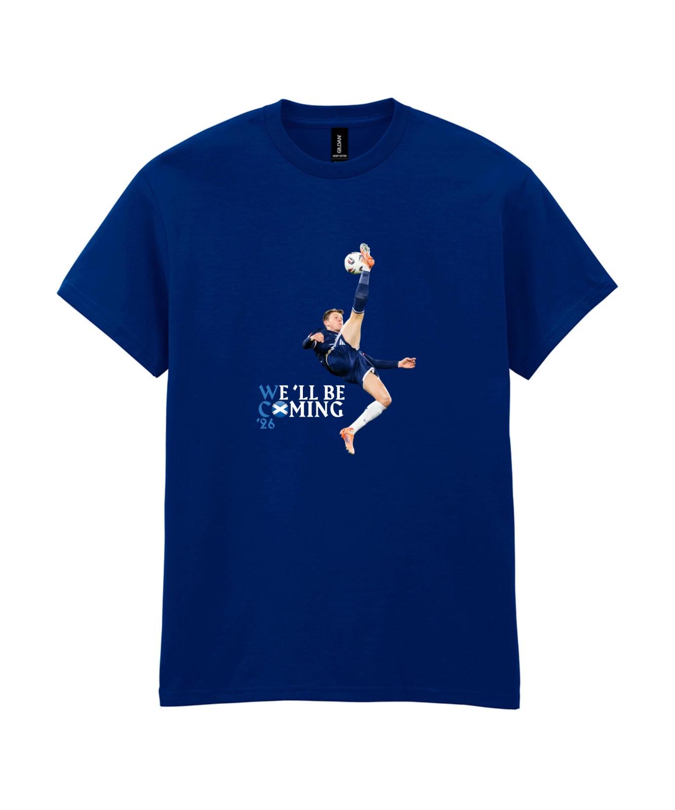 We ll Be Coming Overhead kick Scotland Football T-shirt mens womens unisex L