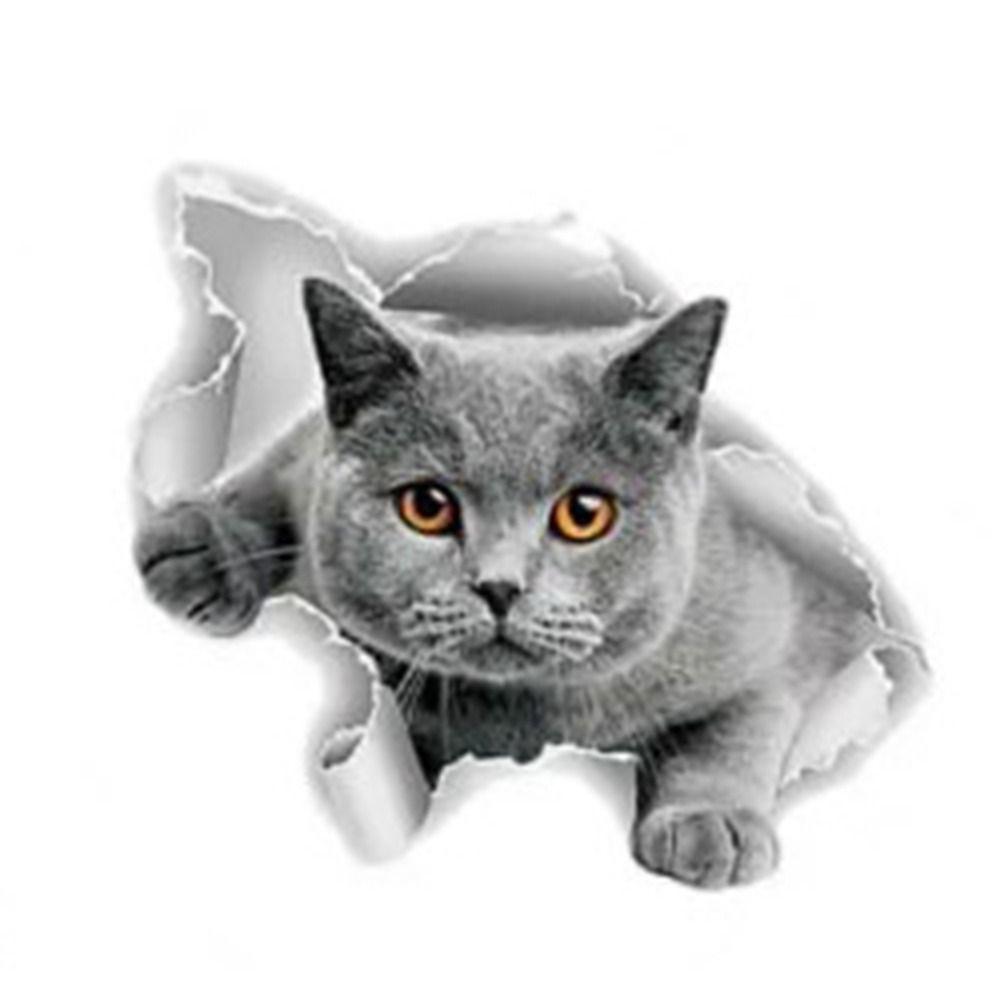 

Cute Design Cat Wall Decal Waterproof Graffiti Wall Sticker Funny Cat Toilet Stickers Home Decor 2