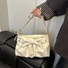 New bag niche design new bow shoulder bag underarm bag women's casual pleated handbag