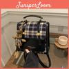 Retro Colorblock Student Backpack With Durable Synthetic Leather For Daily Use