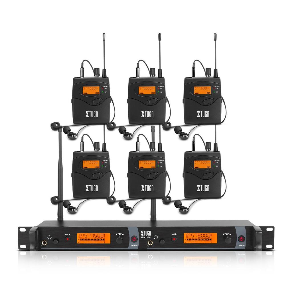 XTUGA IEM1200 Wireless In-ear Microphone System for Stage Performance and Band Rehearsal