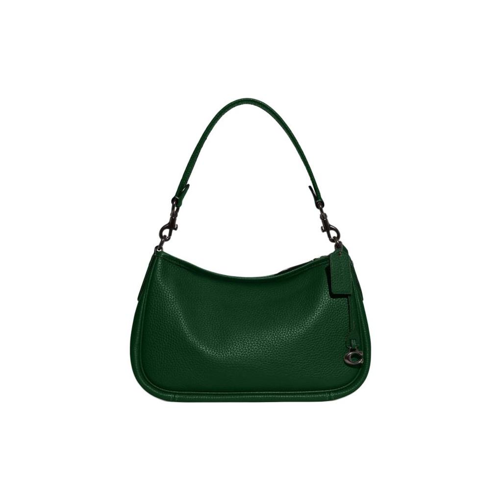 New COACH Cary Pebbled Leather Shoulder Bag, Handbag, Shoulder Bag Women's Deep Pine Green CC437-V5CZS