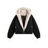 Mens Winter Thick Hooded Cotton Jacket With Faux Fur Collar Loose Fit Streetwear Style