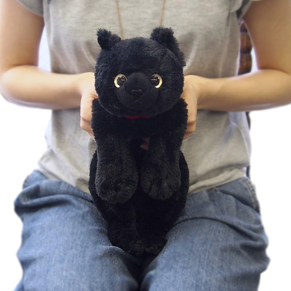 Hizaneko Plush Toy Black Small Size Soft Stuffed Animal
