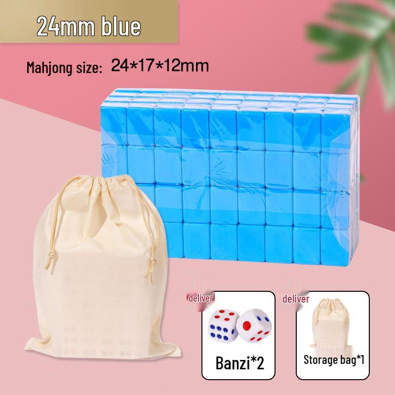 Compact Travel Mahjong Set - 24mm & 30mm Tiles, Solid Carved Sparrow Design, Ideal for Dorms and Table Games