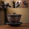 Jianshui Clay Purple Pottery Gaiwan Ceramic Handmade Household Kung Fu Tea Set Tea Bowl Tea Cup Tea Maker Tea Ceremony