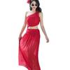 Luxury Red Off-Shoulder Thai Bikini with Long Skirt - Women's Sexy Resort Swimwear