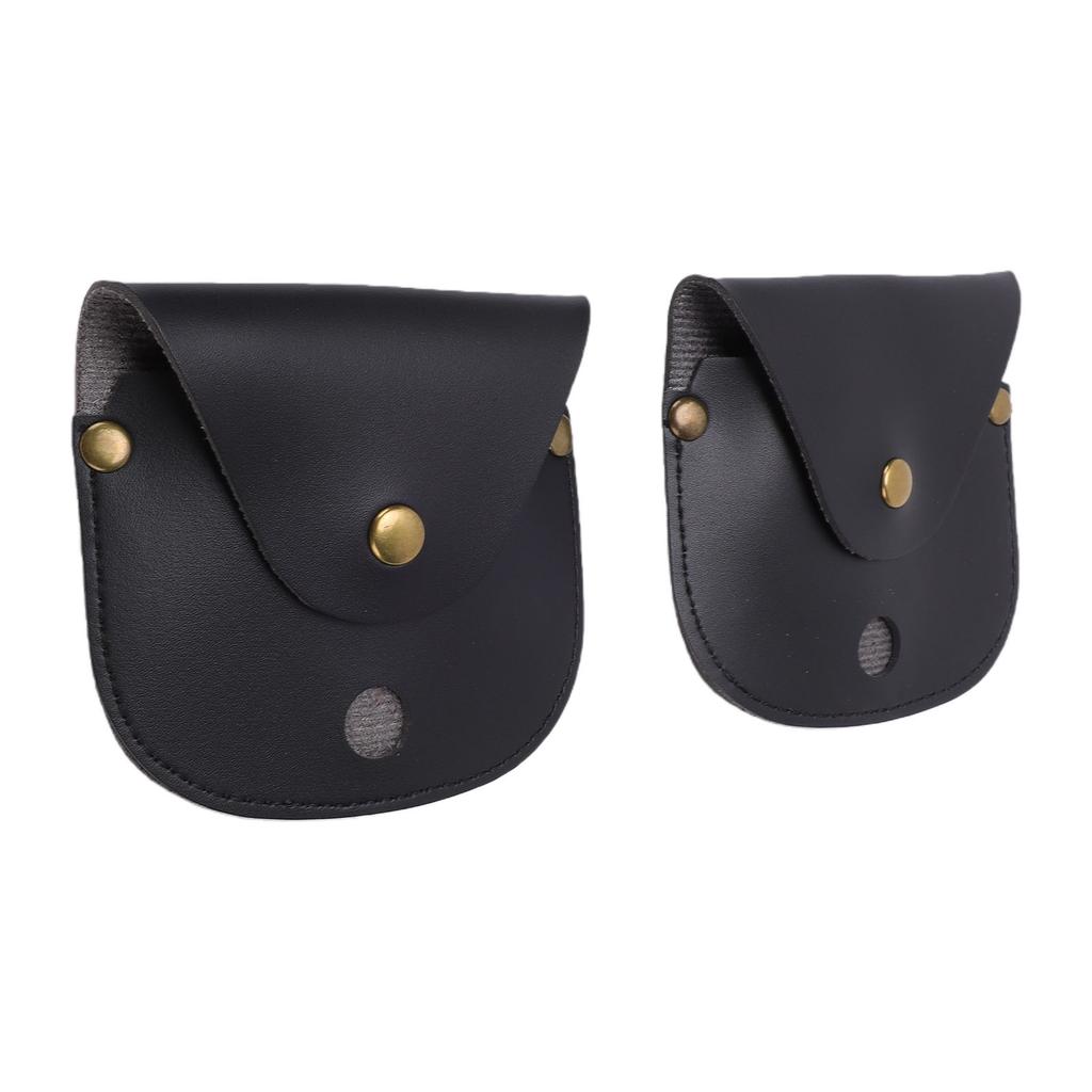 2pcs Compass Case PU Leather Vintage Compass Pouch for Pocket Watches Wristwatches Black