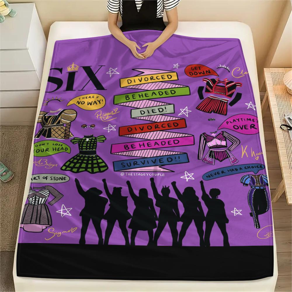 1PC SIX the Musical Print Flannel Blanket, High quality Comfortable for All Seasons, Home Decor, Warmth and Comfort, Perfect for Christmas Gifts164