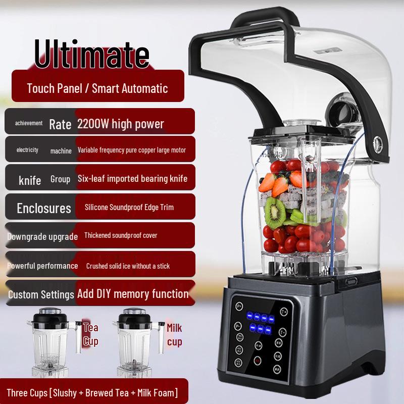 Commercial Soundproof Smoothie Machine: Automatic Ice Crusher, Shaver, Tea Brewer, Wall-Breaking Juicer for Milk Tea Shops.
