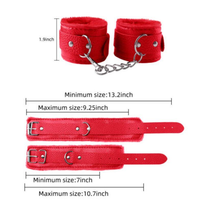 10PCS BDSM Set Bondage Restraint Ankle Cuff Collar Whip Sex Toys for Couple