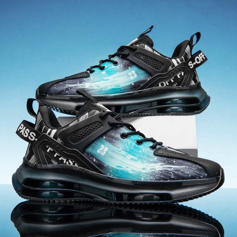 

Летняя мужская обувь новая спортивная обувь дышащая износостойкая амортизирующая с воздушной подушкой беговая обувь универсальные кроссовки для папы 44 чёрный